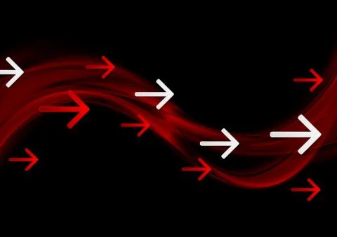 Tech background with waves and arrows 스톡 일러스트