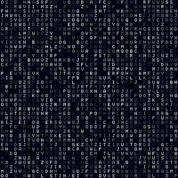 Tech background. White filled alphabet letters background. イラスト素材