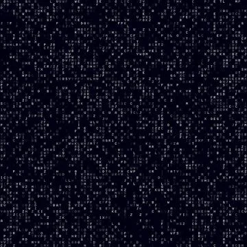 Tech background. White sparse alphabet letters background. Big sized seamle.. Stock Illustration