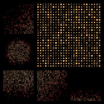 Tech background. Yellow orange red color theme backgrounds. Gradiented geom.. イラスト素材