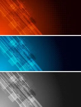 Tech banners 스톡 일러스트