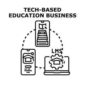 Tech based education business concept vector illustration Stock Illustration