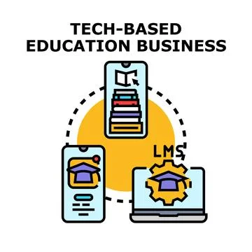 Tech based education business concept vector illustration Stock Illustration