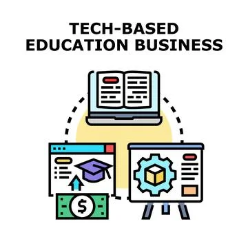 Tech based education business transforming learning and growth Stock Illustration