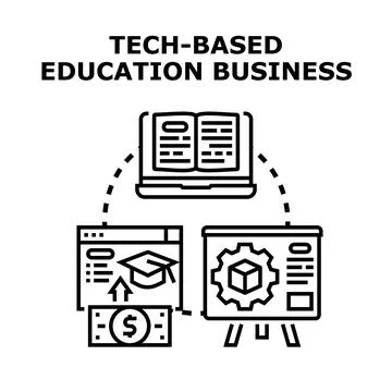 Tech based education business transforming learning and growth イラスト素材