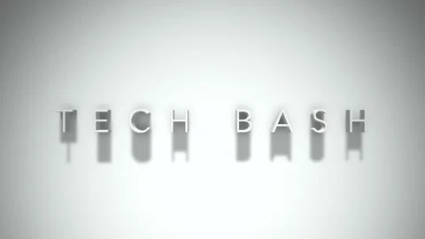 Tech bash 3D title animation with shadows on a white background Stock Footage 297801076