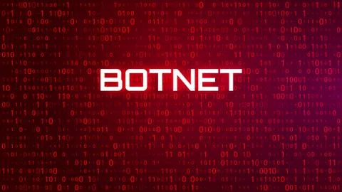 Tech Binary Code Red Background. Botnet Attack Stock Illustration