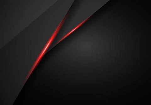 Tech black background with contrast red stripes. Abstract vector graphic broc Illustrazione stock