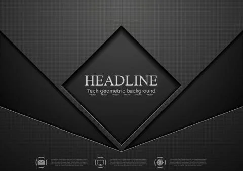 Tech black concept corporate vector graphic design Stock Illustration