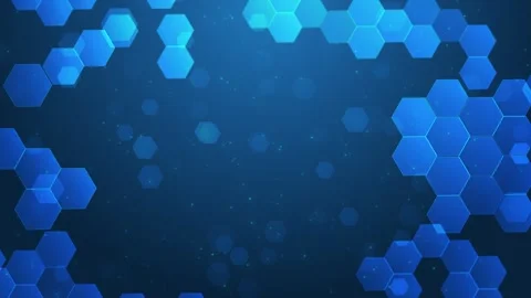 Tech blue Minimal hexagons polygonal patterns shape abstract geometric Animation Stock Footage 294956113