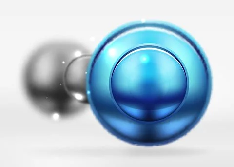 Tech blurred spheres and round circles with glossy and metallic surface Stock Illustration