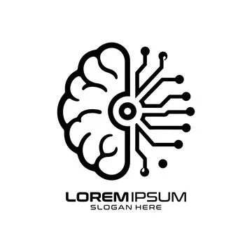 Tech Brain AI Logo Smart Intelligence Tech Logo Stock Illustration