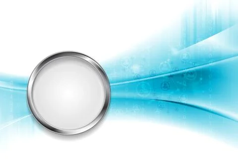 Tech bright background with metal circle Stock Illustration