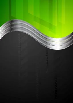 Tech bright background with metallic waves 스톡 일러스트