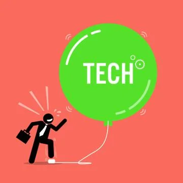 Tech Bubble in Stock Market. Stock-Illustration