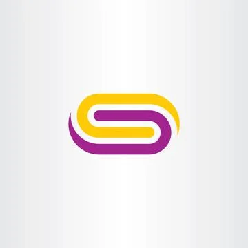 Tech busines logo letter s purple yellow symbol icon vector Stock Illustration