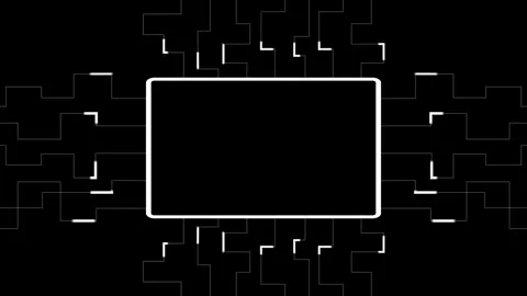 Tech Card With White Border And Circuit Network Lines For Digital Design. Stock Footage 322665543