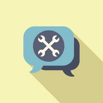 Tech chat support icon flat vector. Call center Stock Illustration