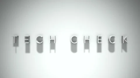 Tech check 3D title animation with shadows on a white background Vídeo Stock 296990441