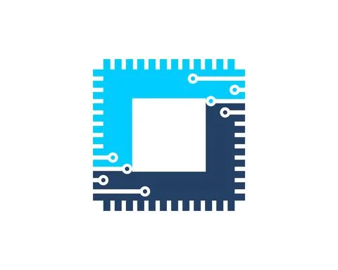 Tech chip with tech circuit inside Ilustración de archivo