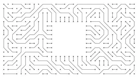 Tech Circuit Pattern A Comprehensive Digital Electronic Design from the Future Stock Illustration