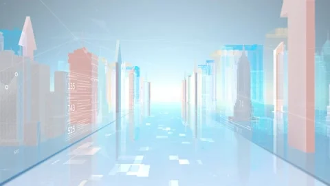 Tech City Building Background 動画素材 333775312