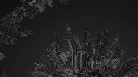 Tech City Dark Stock Footage 71249055