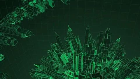 Tech City Green Stock Footage 71249314