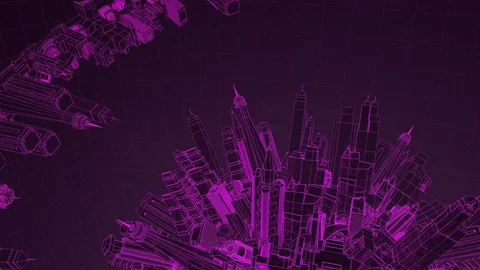 Tech City Purple Stock Footage 71250088
