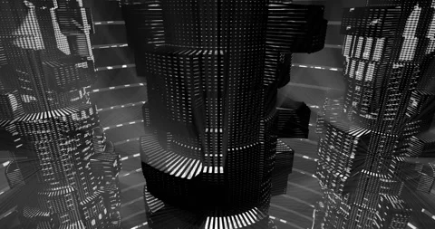 Tech Columns Abstract (2160p 23.976) Stock Footage 247458869