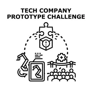 Tech company presenting prototype challenge and innovation Ilustração Stock