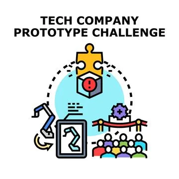 Tech company presenting prototype challenge and innovation Иллюстрация