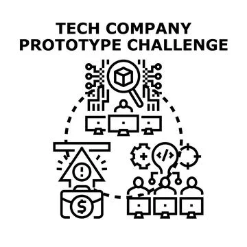Tech company prototype challenge developing solutions イラスト素材