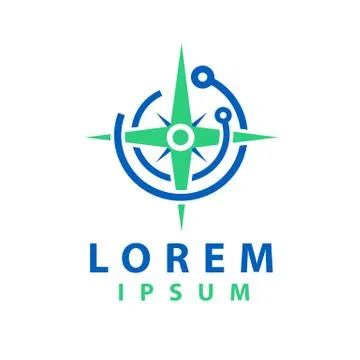 Tech compass illustration Illustrazione stock