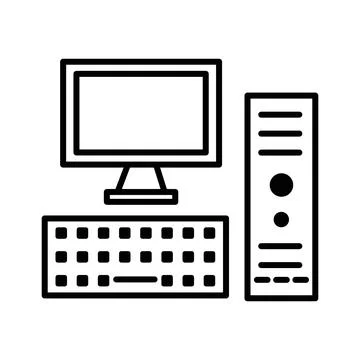 Tech Computer Icon Perfect for IT and Digital Solutions Stock Illustration