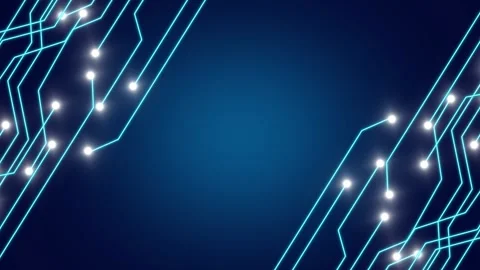 Tech connection nodes illuminate complex motherboard pathways seamlessly. S.. Stock Footage 340528395