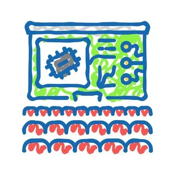 Tech conventions enthusiast icon doodle illustration Stock Illustration