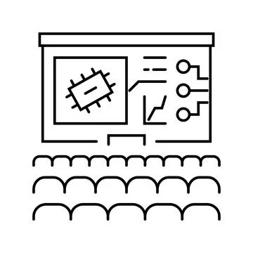 Tech conventions enthusiast line icon vector illustration Illustrazione stock