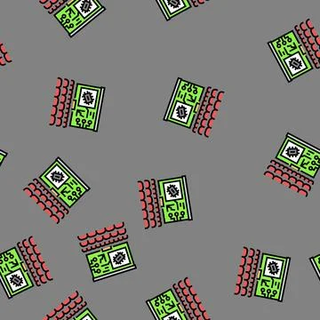 Tech conventions enthusiast vector seamless pattern Illustrazione stock