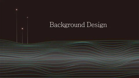 Tech cool background design with white wavy lines on black background Stock Illustration