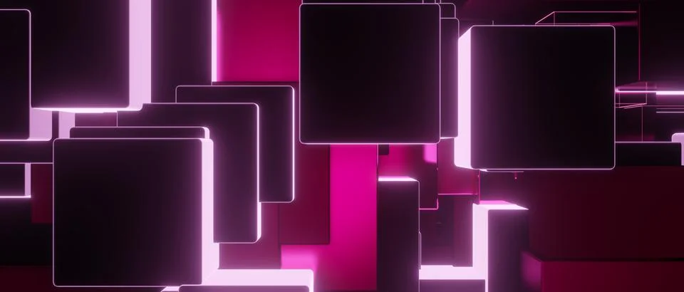 Tech cubes squares on abstract background 3d render Иллюстрация
