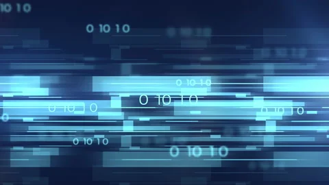 Tech cyan loop background with lines and code. Stock-Footage 133054381