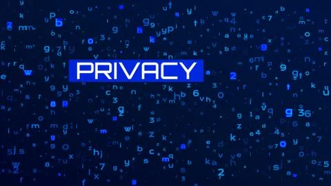 Tech Dark Blue BG with Code. Privacy Concept. Stock Illustration