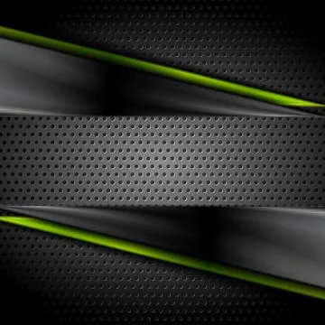 Tech dark glossy background with perforated metal texture Illustrazione stock