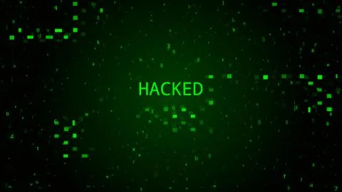 Tech Dark Green Background. Cyber Attack, Matrix Stockillustratie