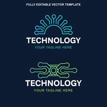 Tech deal logo design template element Stock Illustration