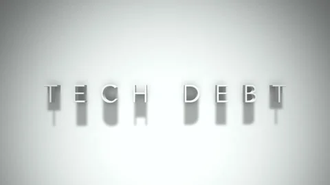 Tech debt 3D title animation with shadows on a white background Stock Footage 297216393