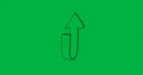 Tech design showing U-turn arrow forming loop on transparent background with Stock Footage 347300103