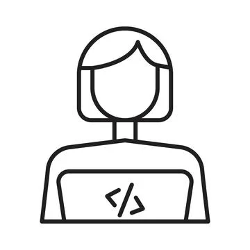 Tech Developer Icon for Programming, Software Engineering, and IT Industry 스톡 일러스트