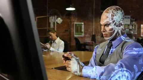 Tech Developers get the Big Picture Stockbeeldmateriaal 22795485